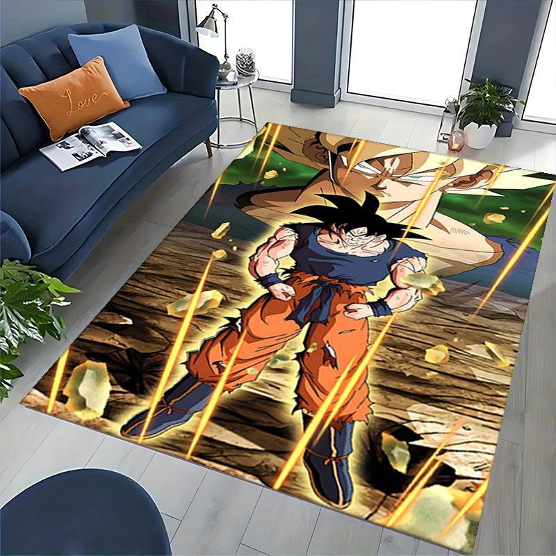 1pc Dragon Ball Z Goku Super Saiyan Office Chair Mat - Anime Cartoon Design, Non-Slip Carpet for Home Decor, Seasonal Gift, Suitable for Office and Li
