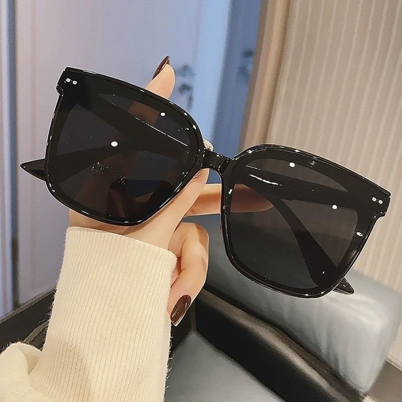 Солнцезащитные очки в корейском стиле, ретро, квадратные, с большой оправой, с заклепками, солнцезащитные очки Ins, мужские и женские, с чувством стиля, уличные очки для пати