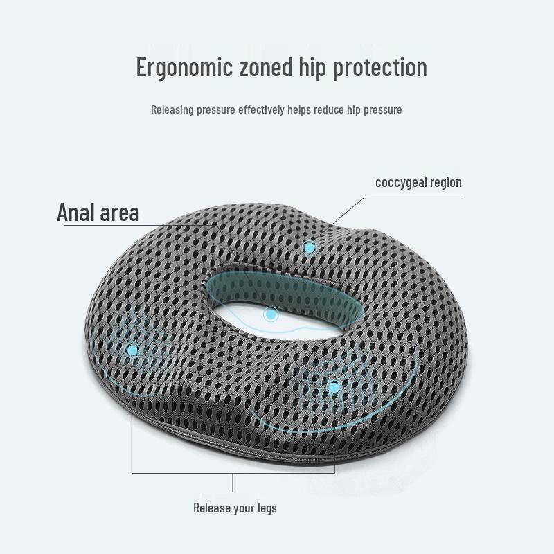 Толстая подушка от геморроя из пены с эффектом памяти | Дышащая подушка для снятия давления с копчика | Массажная поддержка для офисного кресла