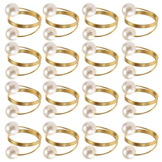 12/20 шт., набор колец для салфеток из искусственного жемчуга, кольцо для салфеток, пряжки, металлический весенний держатель для салфеток, украшение для стола на свадьбу, день рождения