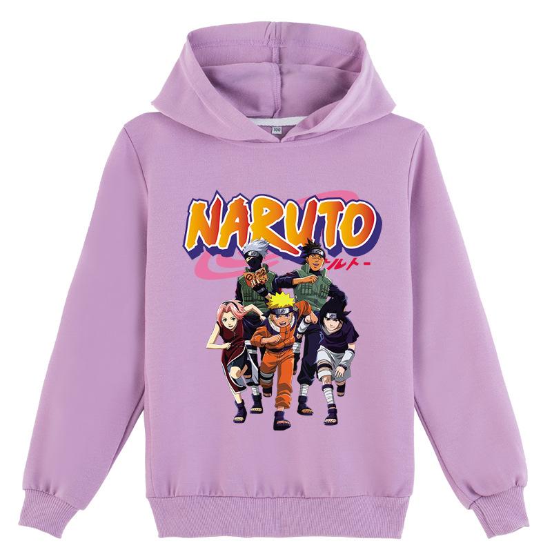 Толстовка с капюшоном из японского аниме «Наруто», повседневные хлопковые толстовки с капюшоном для мальчиков и девочек, крутая толстовка с капюшоном с героями мультфильмов, топы, детский пуловер, спортивная одежда, топы
