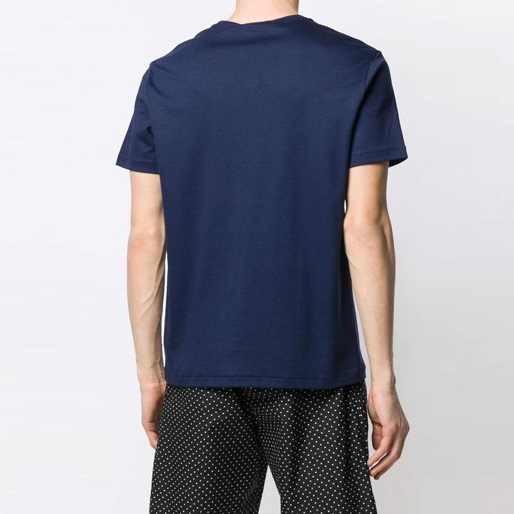 Футболка с вышитым логотипом Polo Ralph Lauren, круглым вырезом, прямым подолом и коротким рукавом, цвет темно-синий, для мужчин 710740727-003