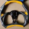 13-Inch Cool Coupe Sports Car Racing Steering Wheel Semicircular Blade, 14-Inch