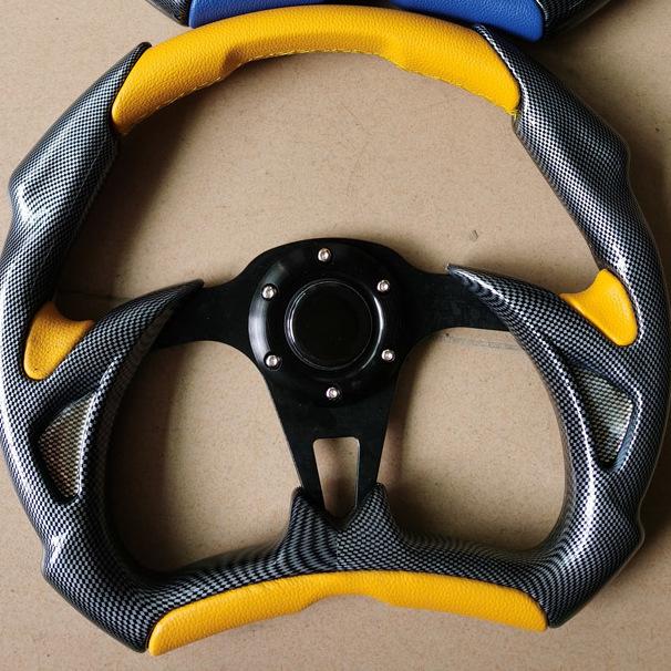 13-Inch Cool Coupe Sports Car Racing Steering Wheel Semicircular Blade, 14-Inch