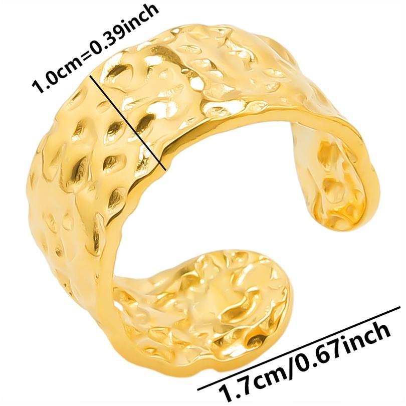 Irregular Open Stainless Steel Rings For Women Men Accessories Size 8 Simple Finger Ring Vintage Personality Jewelry Party Girl