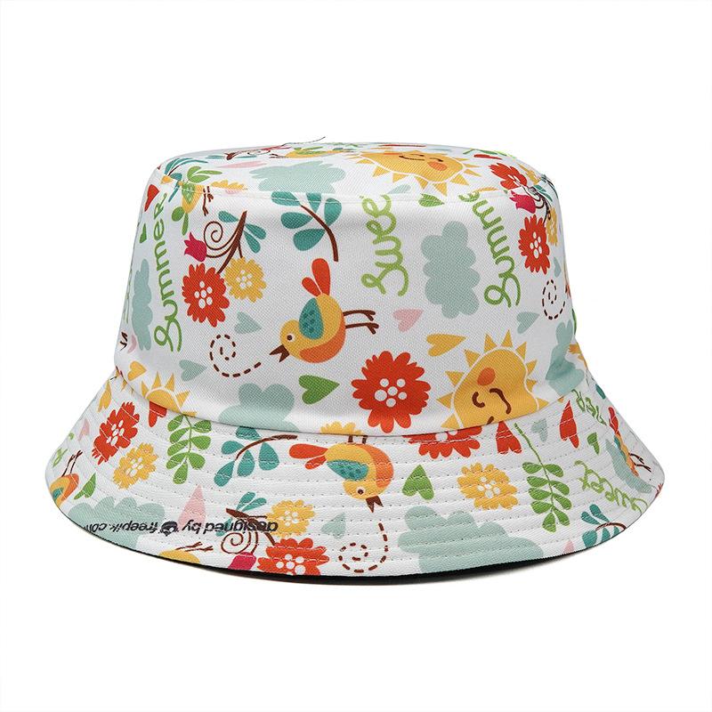 New Arrival Summer Sun Protect Woman Man Unisex Reversible Printed Cactus Bucket Hat