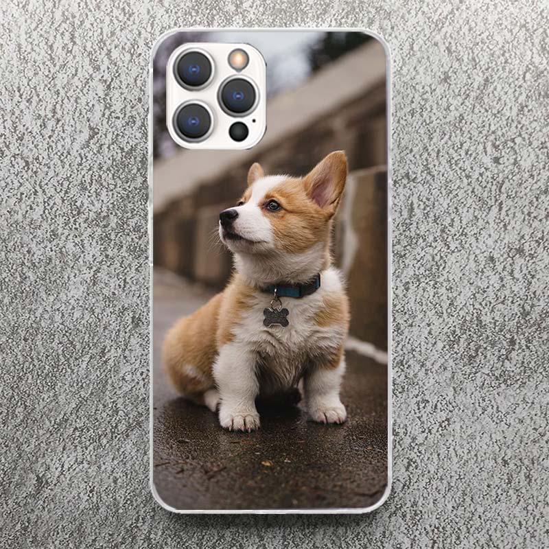 Милый Прекрасный Корги Собаки Принт Мягкий Чехол для iPhone 17 Air 16 16E 15 14 Plus 13 Mini 12 11 Pro Max Оболочка Телефона SE 7 8 Узор Чехол