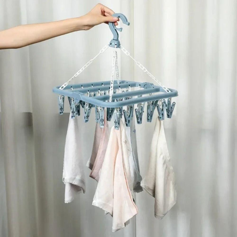 Extra Thick Multi Clip Hanger Heavy Duty Laundry Set Foldable Drip Hanger  Home Use