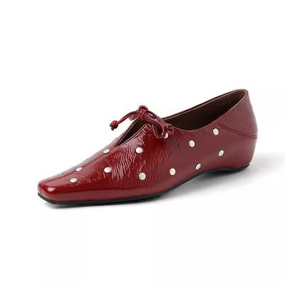 Мода 2025 Новые весенние женские туфли-лодочки с квадратным носком и массивным каблуком, туфли из натуральной кожи для женщин, мюли, женская обувь