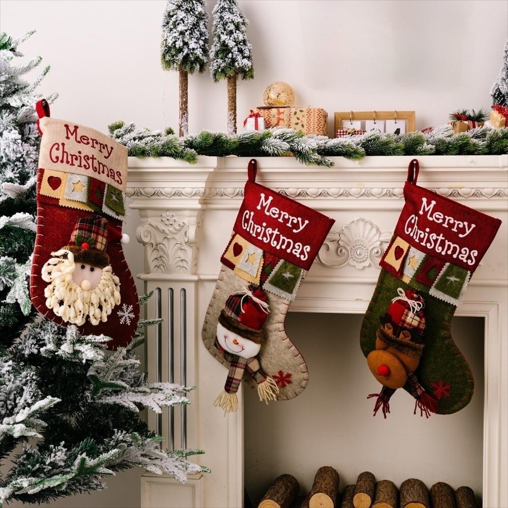 Three-dimensional Christmas Sock Hanging Candy Bag Kawaii Christmas Stocking Home Party