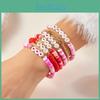 Heartshaped Polymer Clay Bracelets For Women With Engraved Letter Charms Hand Accessories