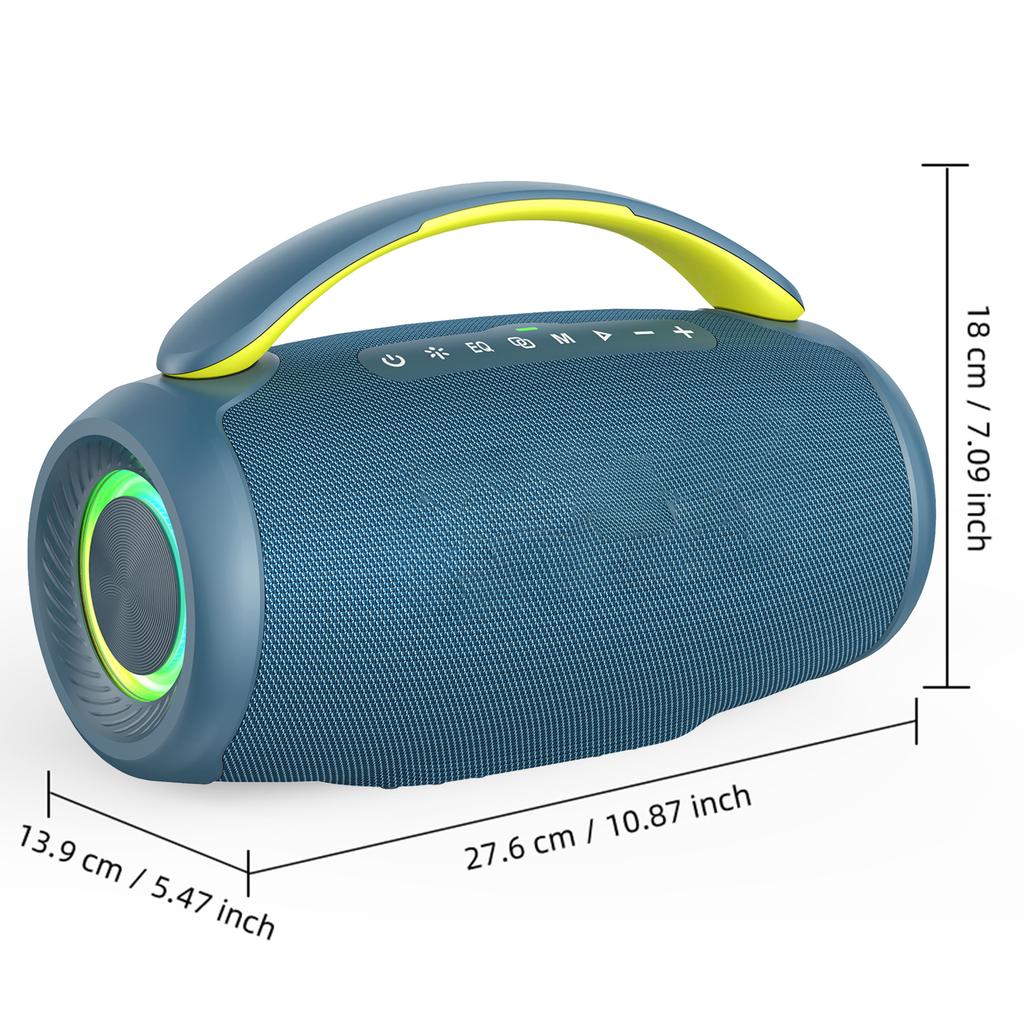 60W Portable BT Speaker, Powerful Subwoofer, 8000mAh Rechargeable Battery, RGB Lights, Deep Bass Sound Box, IPX6