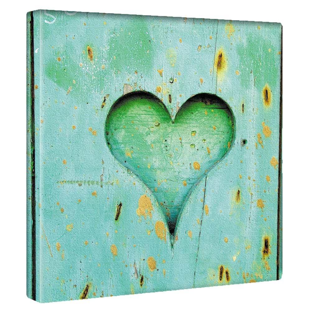 Lib Heart Nature Art 100 см Панель из холщовой ткани Зеленый пейзаж Сделано в Японии Настенный плакат
