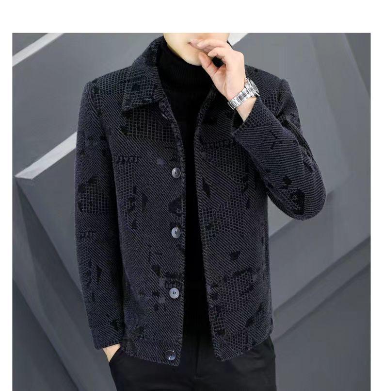 Мужская утолщенная бархатная шерстяная куртка - Новое осенне-зимнее короткое пальто