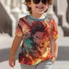 Summer Anime Demon Slayer 3D Print Baby Clothing 5 To 14 Years Male Outdoor Clothes for Children Boy Girl Child T-Shirt Top