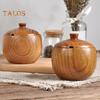 Spice Jar Strong Sealed Add Condiment Smooth Surface Durable Vintage Wood Seasoning Jar Canteen Supplies