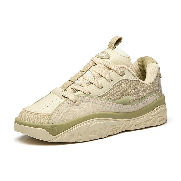 Anta Hot Slip Resistant Low top Skateboard Shoes Women's Yellow White 922238083-3