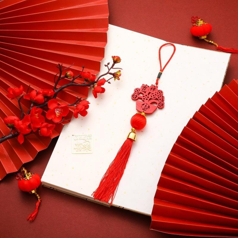 1 шт. С кисточкой Изысканный домашний декор Благоприятный деревянный симпатичный кулон Новогодний подарок Китайский узел