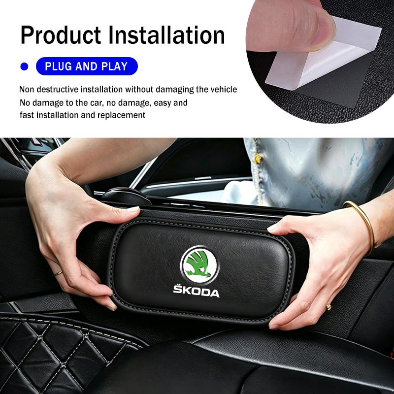 AAAAT1 Для Skoda Кожаная Накладка на Колено Подушка Салона Автомобиля Защитная Подушка Fabia 1 2 Octavia a7 RS Superb Rapid Yeti Karoq Vision