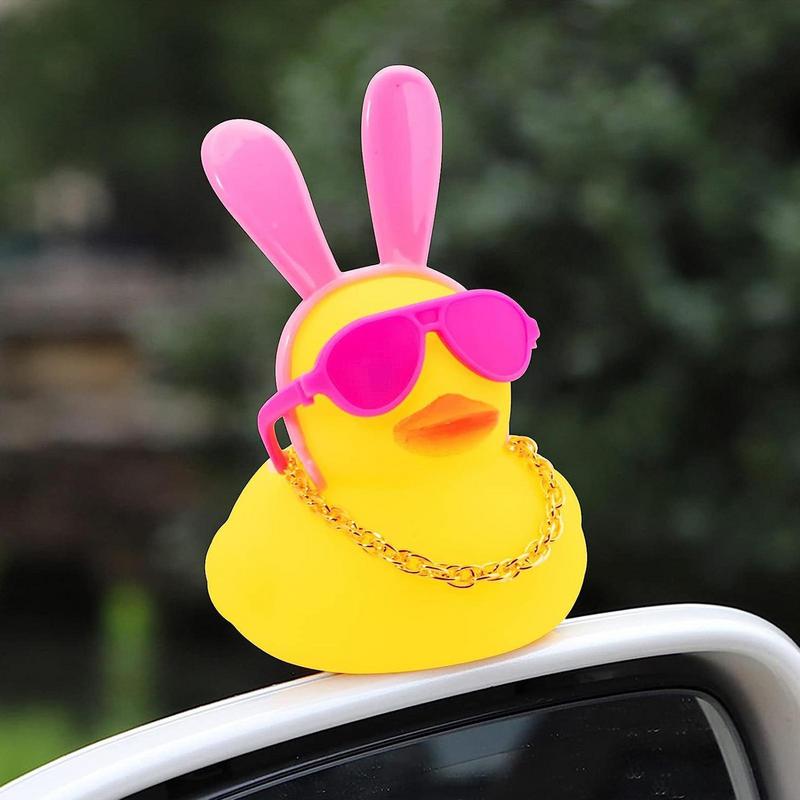Аксессуары для велоспорта Велосипедный звонок Утка резиновая Милая утка золотая цепочка игрушка Крутые очки Утка Декор приборной панели автомобиля Езда на мотоцикле