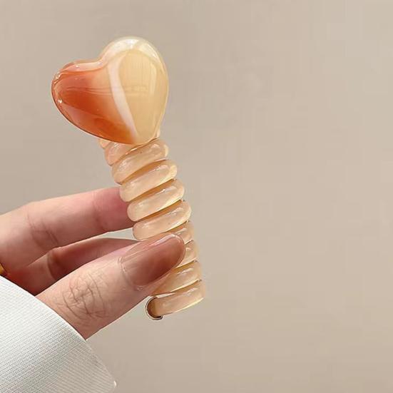 4 шт. телефонные провода резинки для волос в форме сердца спиральные резинки для волос веревка эластичный плетеный телефонный шнур повязки на голову для девочек и женщин