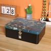 With Lock Key Tinplate Box Vintage Metal Box High Quality Desktop Storage Case