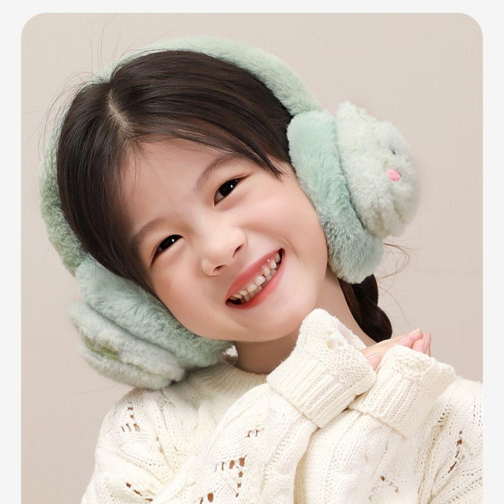 Cute Winter Warm Earmuffs Animal Folding Earflap Plush Ear Warmer  Outdoor Cold Protection