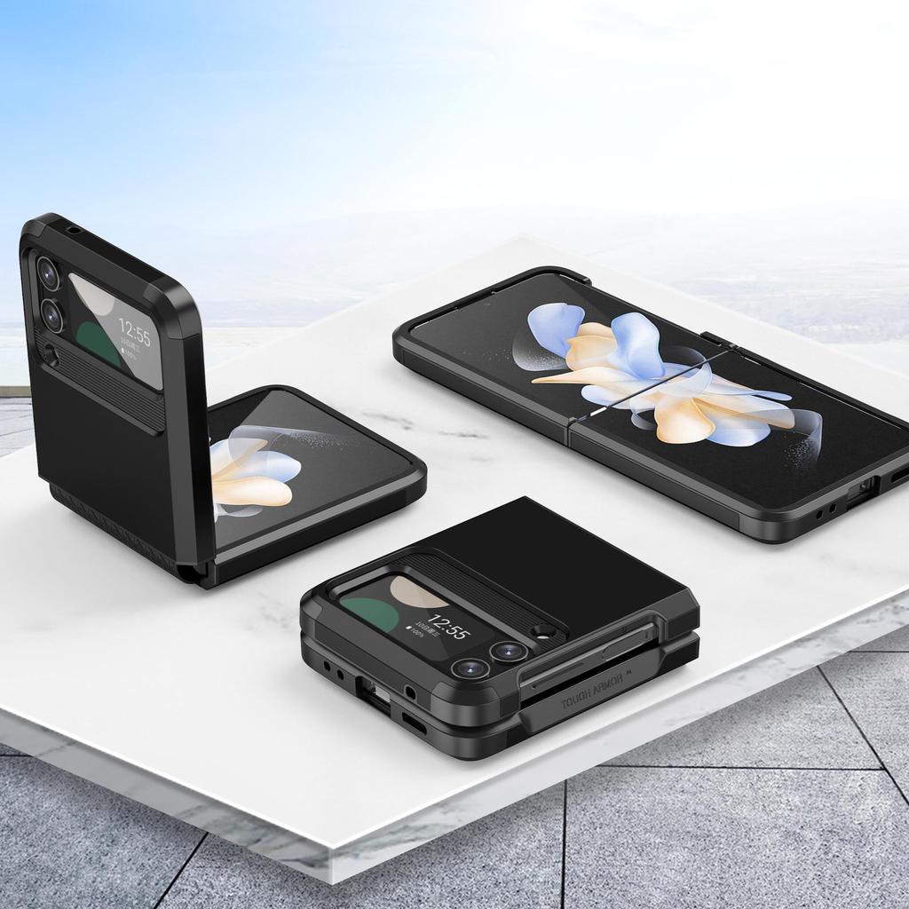 Цельный бронированный чехол с цветными блоками для Samsung Z Flip 6/5 - Модная складная защита