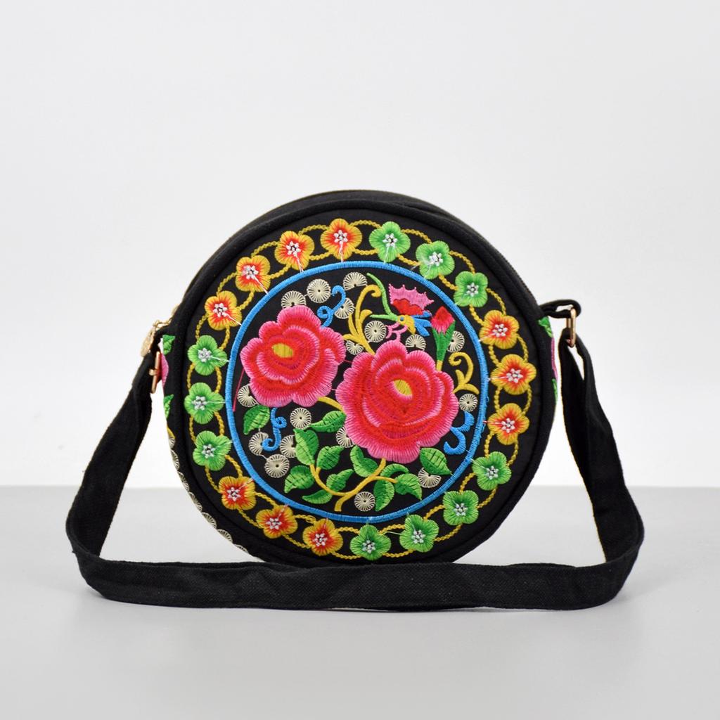 Сумка через плечо из холста с цветочной вышивкой для женщин, сумка-мессенджер, сумка для мобильного телефона, кошелек, женские маленькие сумки через плечо, сумка через плечо