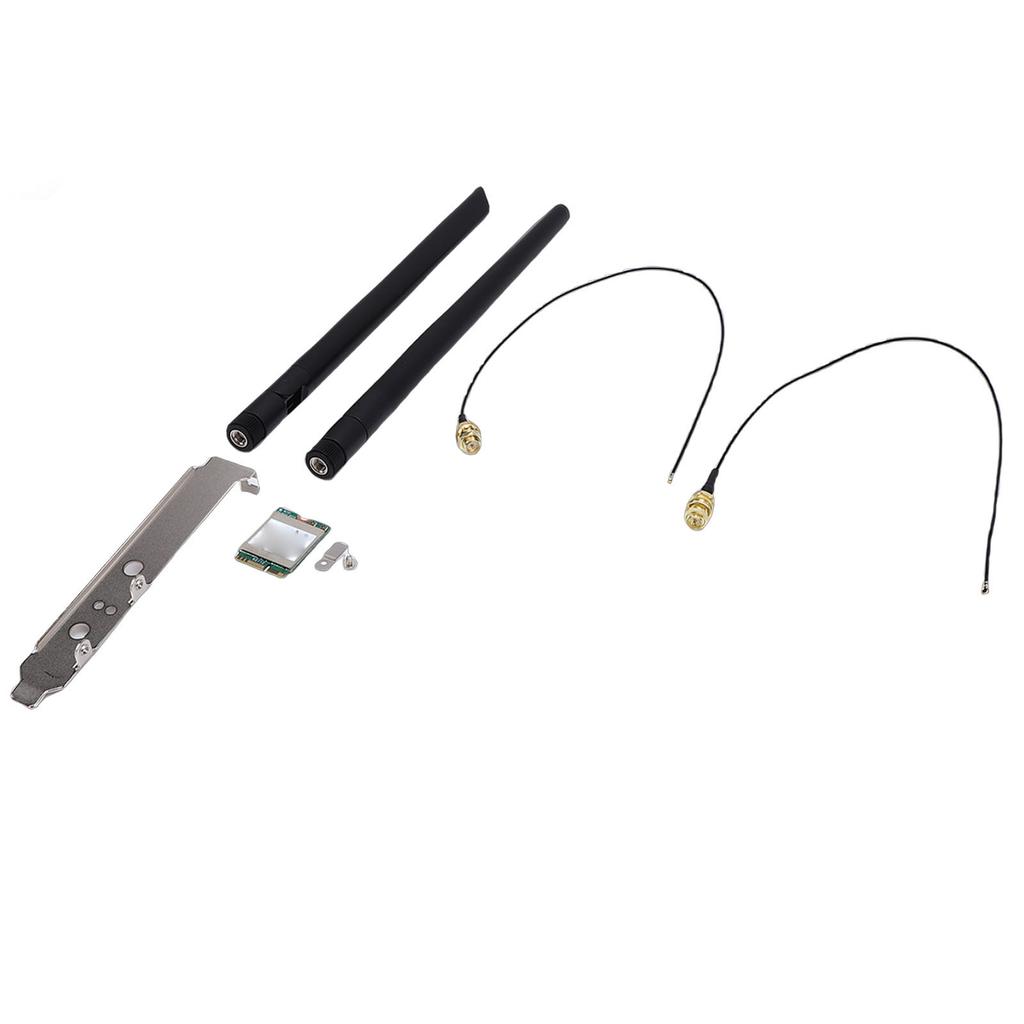 WiFi 6E Card with Dual 8DB Antennas 2.4GHz 5GHz NGFF M.2 Laptop Network Adapter 1800Mbps Plug and Play Support for