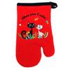 [R6806] - Red 'Cats' Kitchen Glove (Cats for Each Other! ) - 28x14cm