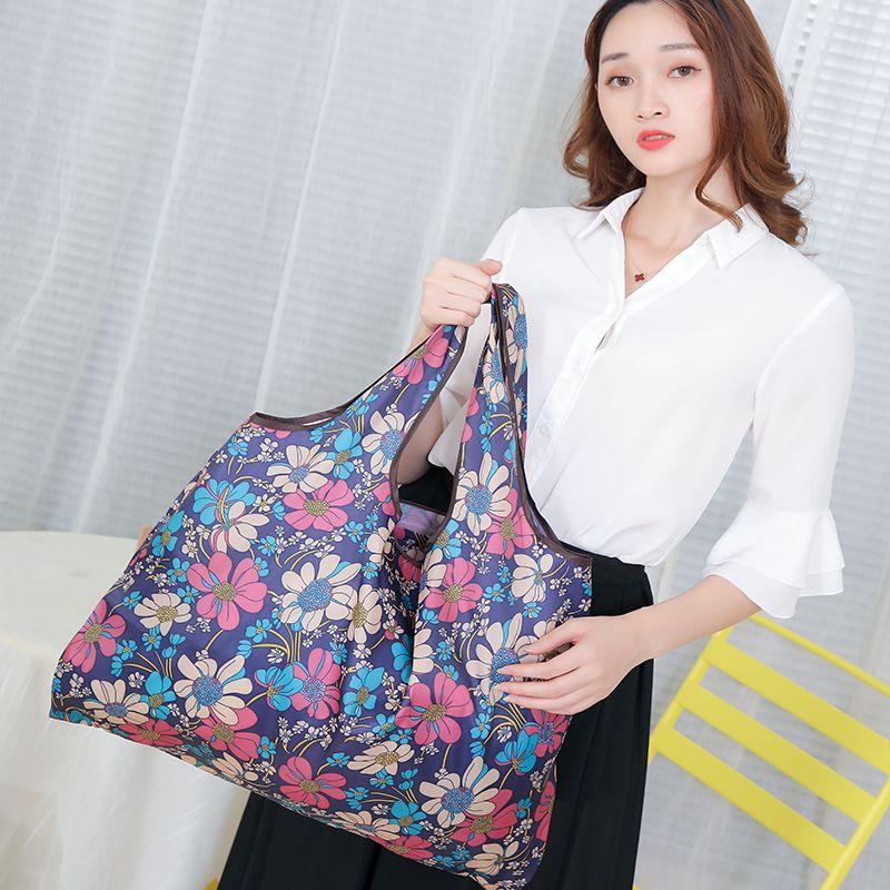 Large Capacity Portable Bags Supermarket Environmental Protection Shopping Bag Folding Waterproof Handheld Shoulder Storage Bag Load Capacity 20KG