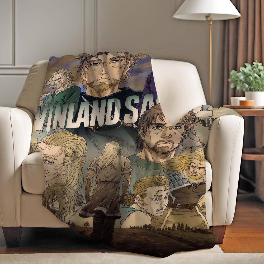 Плед Vinland Saga для дивана, офиса, кровати, самолета, путешествий, сна, чтения, отдыха, кемпинга, мягкий и теплый