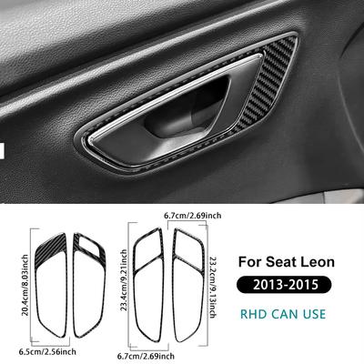 Для Leon MK3 2013 2014 2015 LHD RHD Панель отделки ручки двери автомобиля Наклейка из настоящего мягкого углеродного волокна
