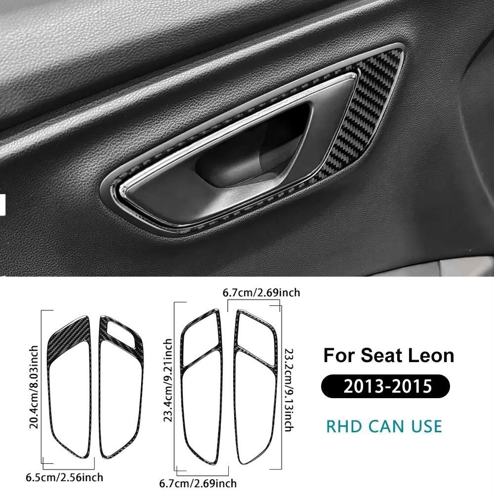 Для Seat Leon MK3 2013 2014 2015 LHD RHD Панель отделки ручки двери автомобиля Наклейка из настоящего мягкого углеродного волокна