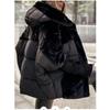 Women's Hooded Patchwork Warm Coat Autumn Padded Jacket Oversize Outerwear In Winter