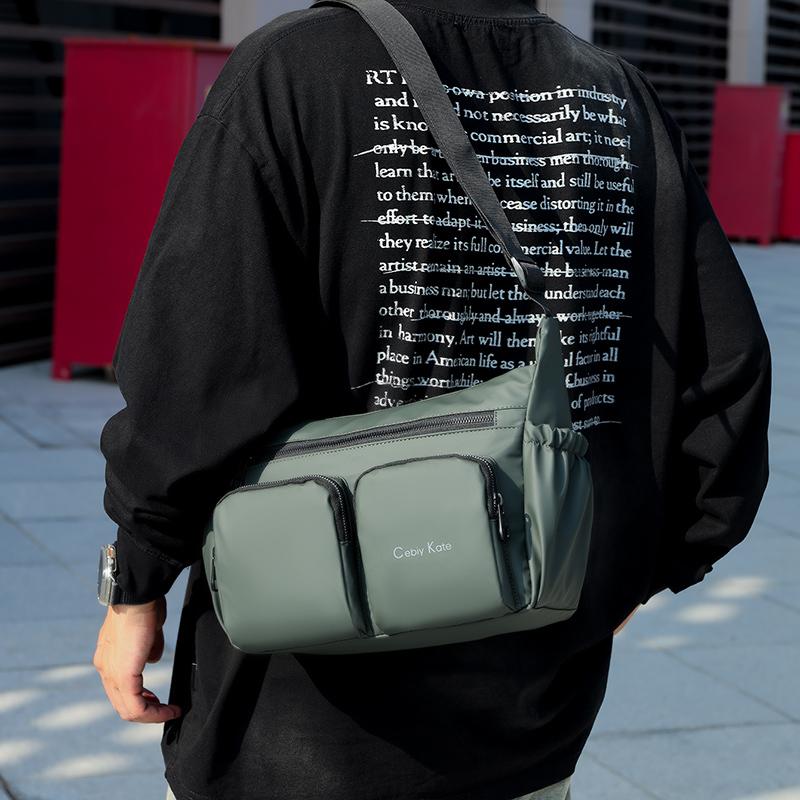 Men's Crossbody Bag Multifunctional Shoulder Bag Sports Chest Bag Waterproof Small Hobo Bag