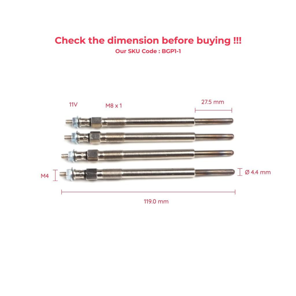 EGP1-1 4 Pcs Heater Glow Plugs 596019 1148105 GX4118 for Citroen Toyota Ford Peugeot Mazda Volvo Suzuki Mini