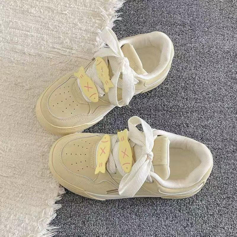 Wasteland Wind Niche Original Platform Sports Board Shoes Women's Ins Tide 2025 Spring New Student Casual White Shoes