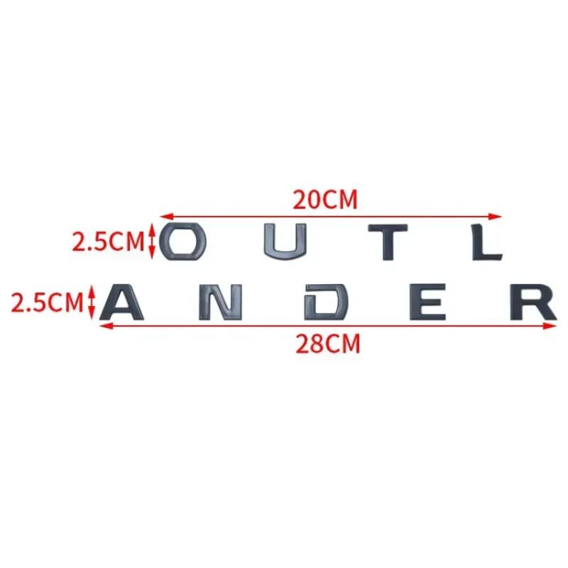 Car 3D Logo Letters Front Head Hood Alphabet Emblem Badge Decals Stickers Styling For Outlander Accessories