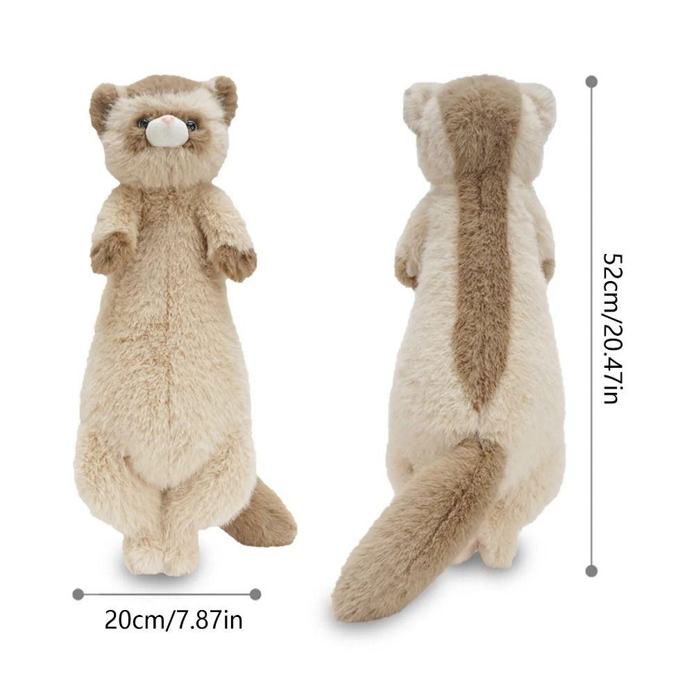Stuffed Animal Ferrets Plush Toys Long Cute Simulation Stuffed Ferret Kawaii Sofa Cushion Brown Mink Plush Bed Sleeping