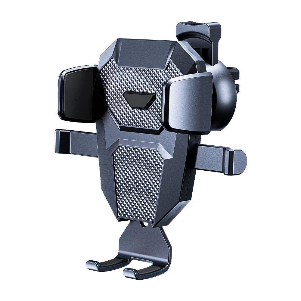 Телескопический автоматический фиксирующийся держатель для телефона в автомобиль с присоской и креплением на воздуховод