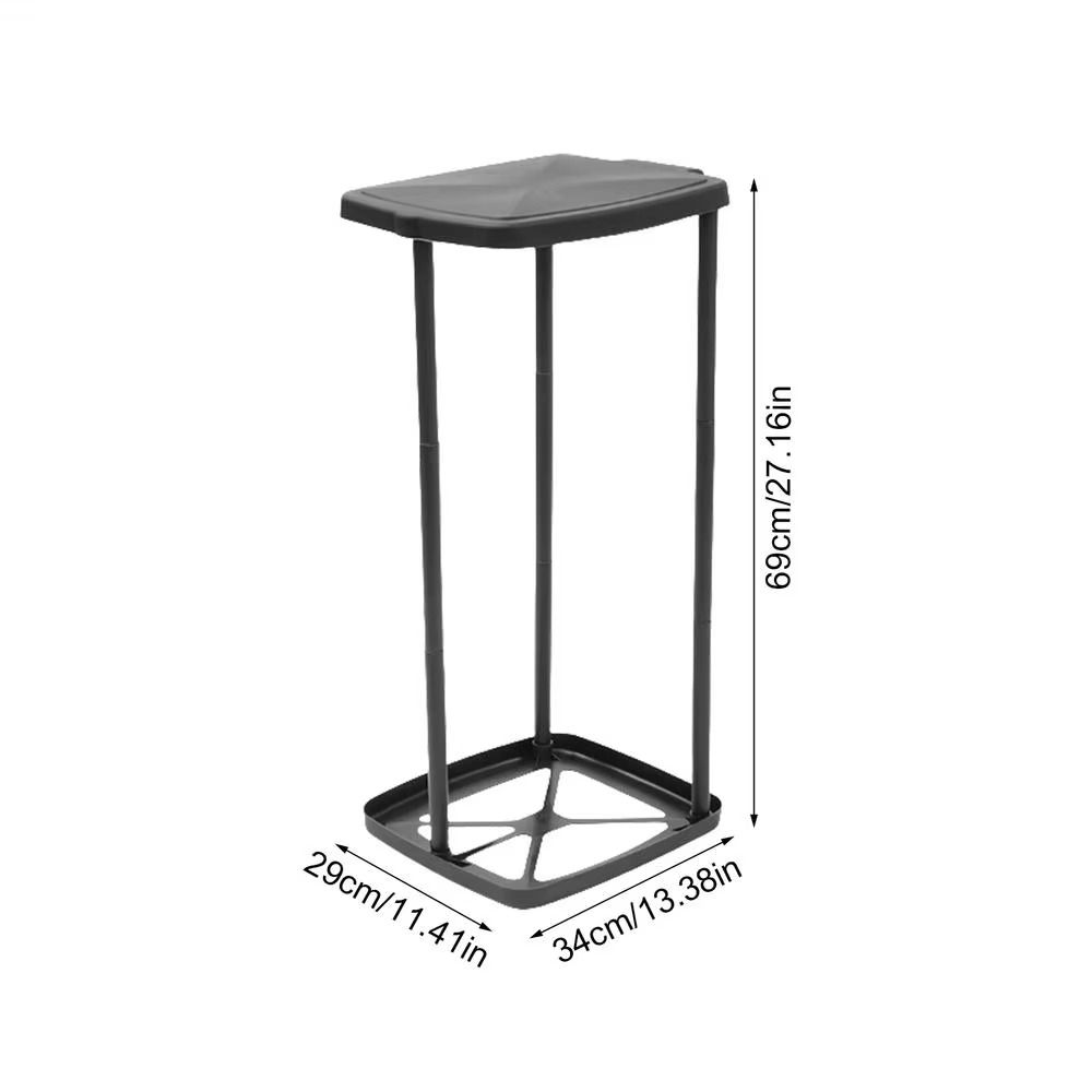 Foldable Garbage Bag Auxiliary Rack with Lid Trash Can Holder Retractable Rubbish Bin Stand  Home