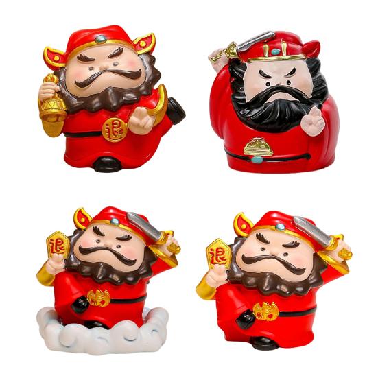 Chinese Mythological Figurine Resin Mini Folklore Figure Good Luck Ornament Fengshui Sculpture for Home Car Dashboard Decor