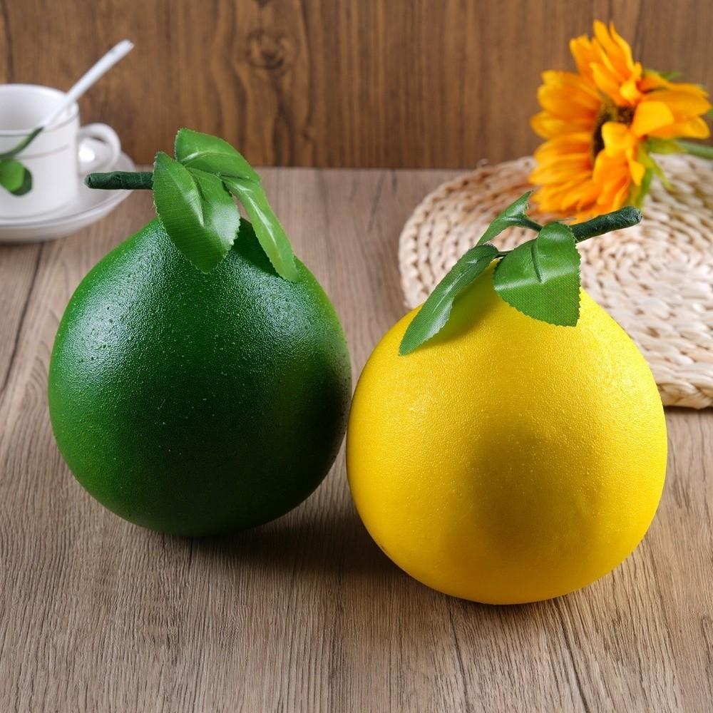 Yellow/Green Fake Grapefruit Lifelike Artificial Fruit Pomelo Fruit Ornament Cabinet Photography