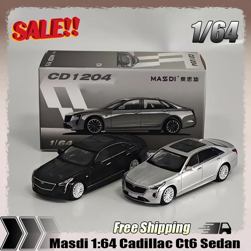 In Stock 1:64 Masdi Cadillac Ct6 Sedan Alloy Miniature Diecast Static State Small Scale Model Collection Cadillac Custom Toy