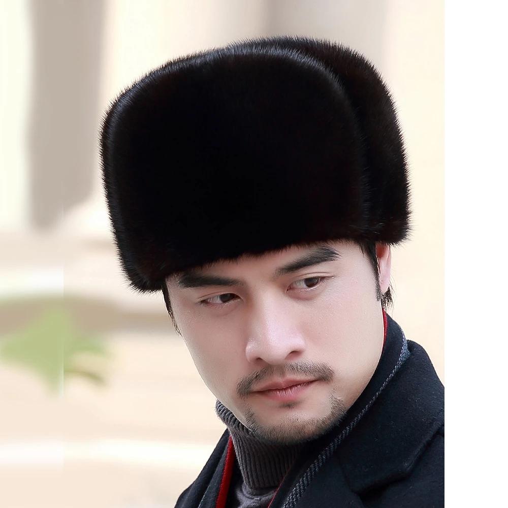 2022 зимний мужской топ из натурального норкового меха, шапка-бомбер из натуральной куницы, теплые черные, коричневые шапки, лучший подарок для папы Gorras