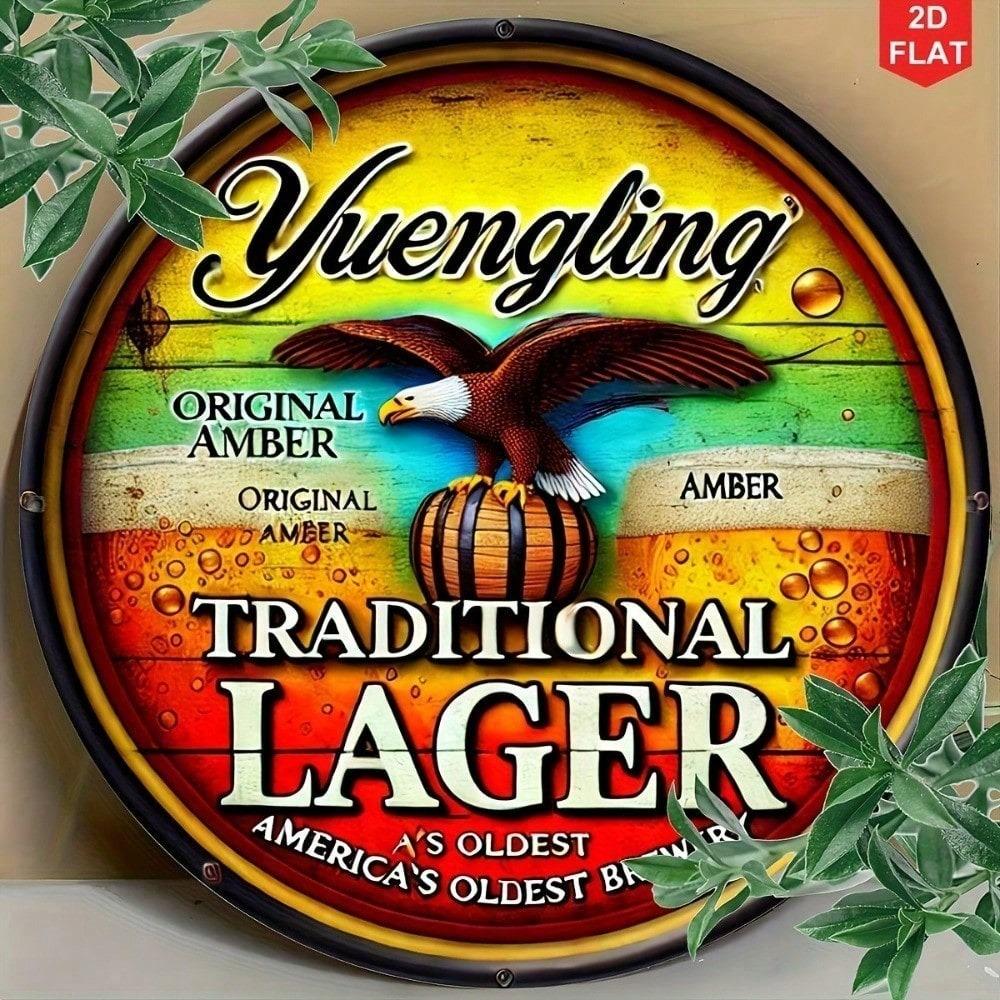 4 шт. Металлический жестяной знак Yuengling Beer 8x8 дюймов Ретро Винтажный Декор Стены Американский Лагер Бар Мужская Берлога Паб Искусство