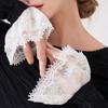 Elegant Romantic Mesh Lace Detachable Layered Ruffle Fake Sleeves Sweet Decoration Sweater Elastic Wrist Horn Cuffs