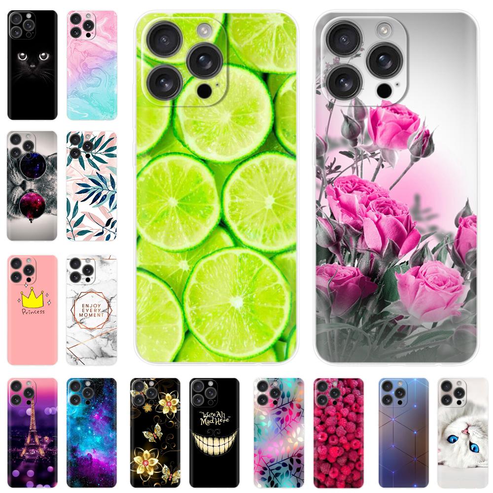 For iPhone 16 Pro Max Case Shockproof Silicone Bumper For Apple iPhone 16 Pro Max Plus Cover Soft TPU Phone Protector Shell Para